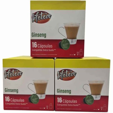 Ginseng  Kfetea 3 cajas de 16 capsulas compatibles Dolce Gusto