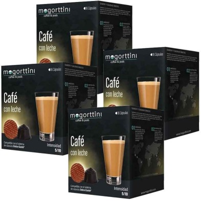 4 Cajas de Café con Leche Mogorttini para Dolce Gusto 4 Cajas de Café con Leche Mogorttini para Dolce Gusto