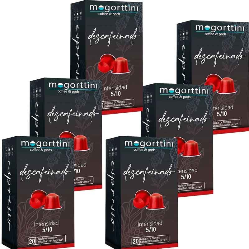 120 cápsulas Descafeinado Mogorttini 6 cajas Compatibles Nespresso 120 cápsulas Descafeinado Mogorttini 6 cajas Compatibles Nespresso