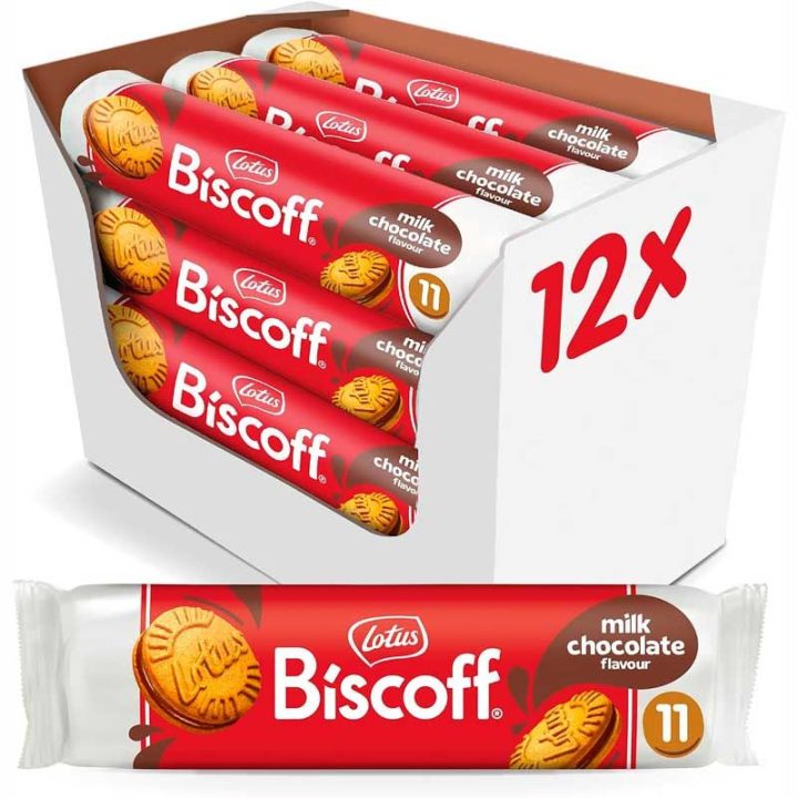 Lotus Biscoff Sandwich Chocolate con Leche caja de 12 paquetes de 110 g