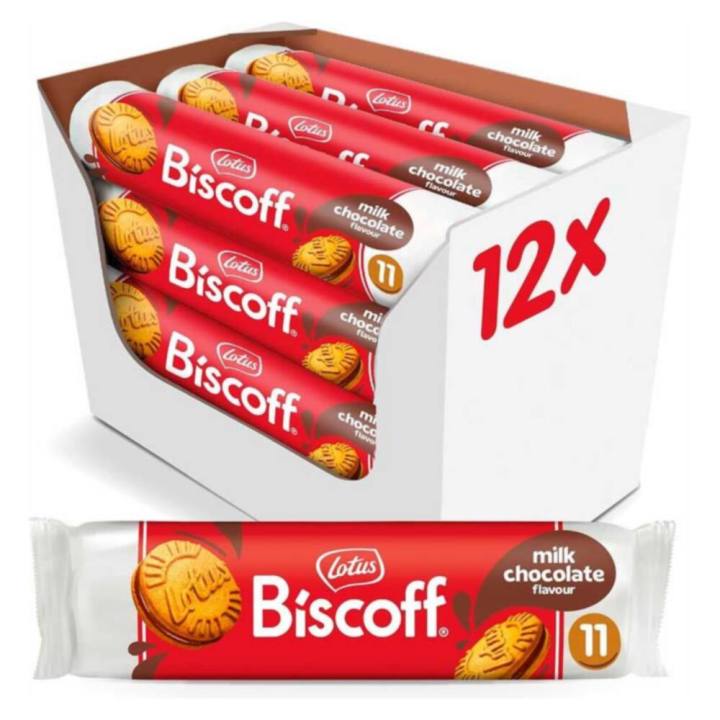 Biscoff Sandwich Chocolate con Leche de Lotus 110 g para tu espresso (12 paq.)