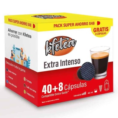 Extra Intenso Dolce gusto compatible marca Kfetea 48 cápsulas, Formato Super Ahorro Extra Intenso Dolce gusto compatible marca Kfetea 48 cápsulas, Formato Super Ahorro