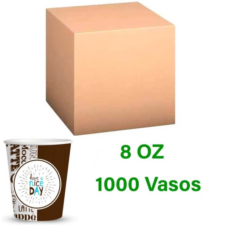 Vasos de carton 8 oz  240 Ml caja 1000 unidadesv